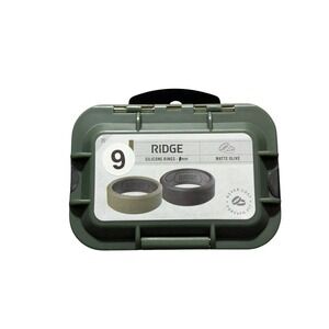 Oo4N The Ridge Wallet - 8MM SILICONE RING SET - Black - Size 9 Black matte Olive